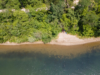 Aerial summer view of Pancharevo lake, Bulgaria
