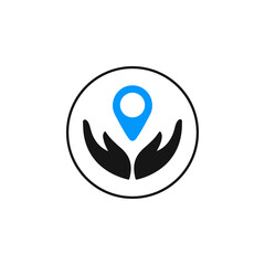 location pin and hand icon