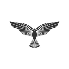 Christian illustration. Church logo. The dove is a symbol of God's Holy Spirit, peace and humility.