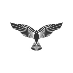 Christian illustration. Church logo. The dove is a symbol of God's Holy Spirit, peace and humility.