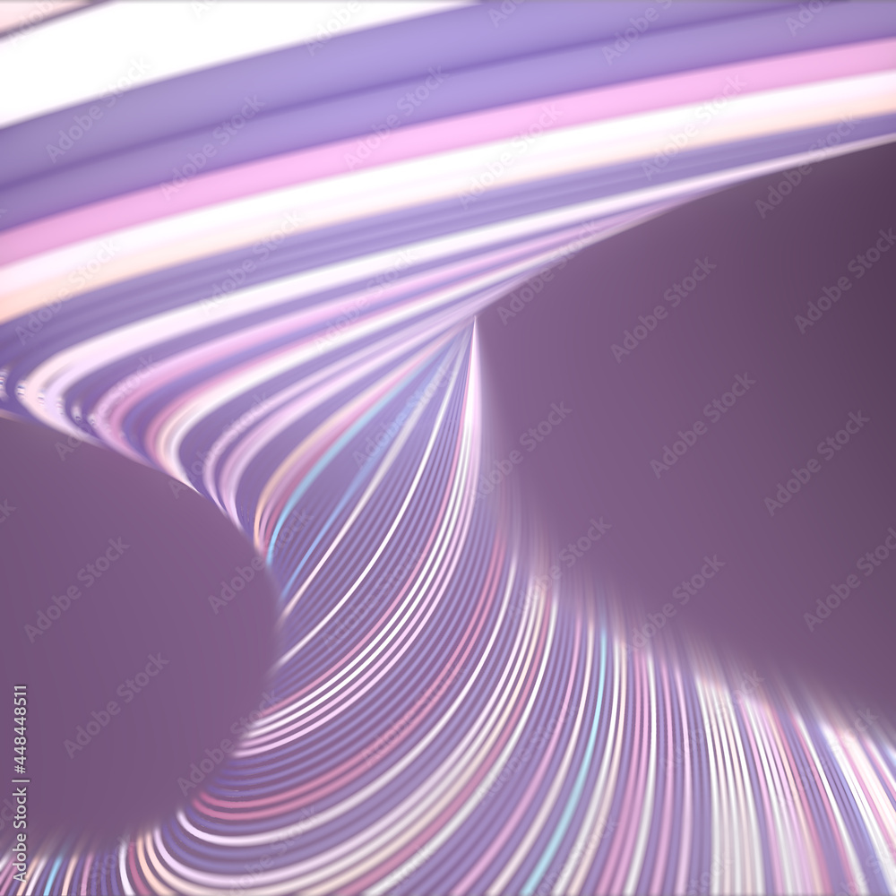 Poster Abstract background of twisted pink colored wavy wires pattern. Design element 3d rendering illustration