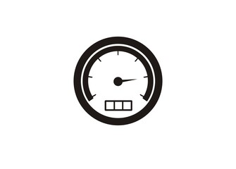 Speedometer simple illustration in black and white.