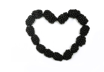 Summer healthy blackberry on white background.