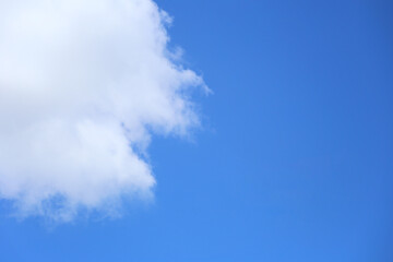 Blue sky with white clouds in the daytime background.