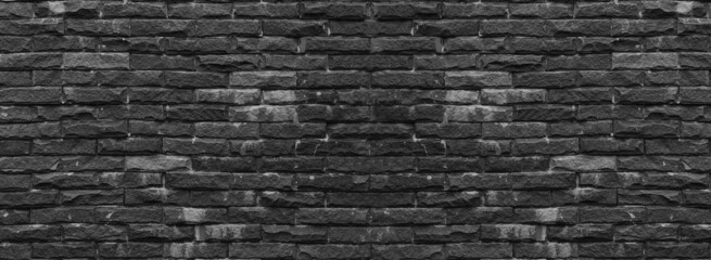Black Panorama pattern of stone walls.