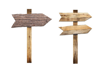 Sign wood isolated on white background.
