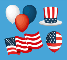 icons traditional of usa