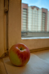 red apple on a table
