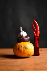 still life with pumpkin