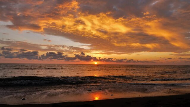 time lapse sunset from Corcovado beach amazing colorful sky biodiversity Costa Rica