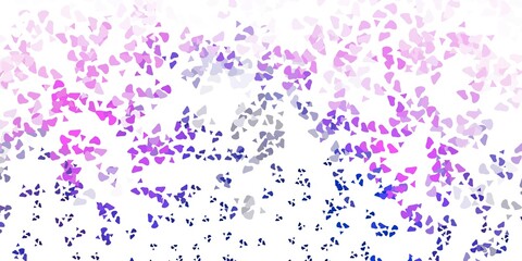 Light pink, blue vector backdrop with chaotic shapes.
