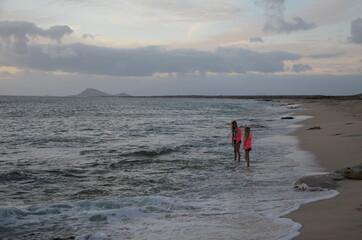 walking on the beach