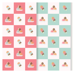 sweet colorful seamless pattern with icecream