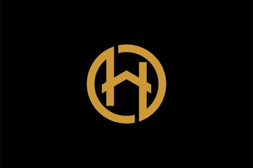 Letter H and circle logo design vector. H monogram sign symbol.
