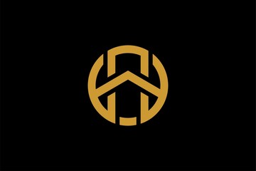 Letter H and circle logo design vector. H monogram sign symbol.