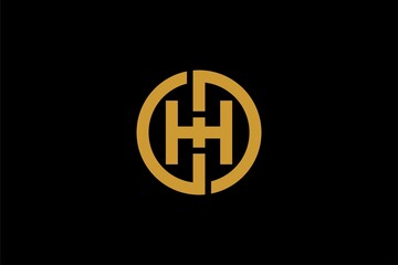 Letter H and circle logo design vector. H monogram sign symbol.