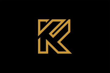 Letter K logo design vector. KF monogram sign symbol.