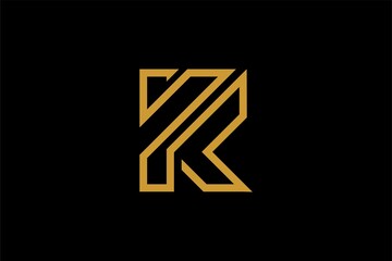 Letter K logo design vector. KF monogram sign symbol.