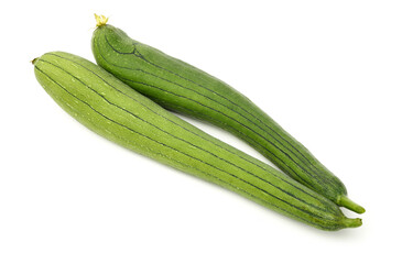 fresh loofah on the white background 