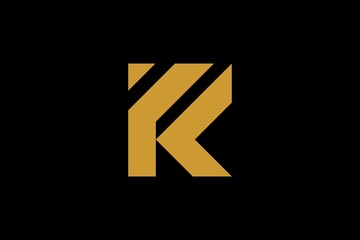 Letter K logo design vector. KF monogram sign symbol.