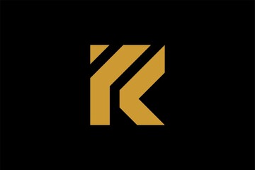 Letter K logo design vector. KF monogram sign symbol.