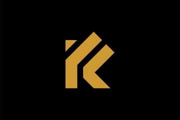 Letter K logo design vector. KF monogram sign symbol.