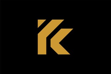 Letter K logo design vector. KF monogram sign symbol.