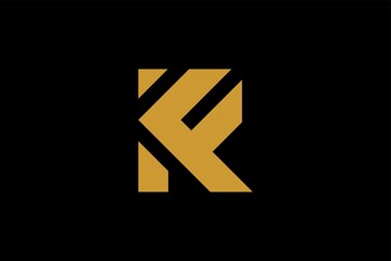 Letter K logo design vector. KF monogram sign symbol.