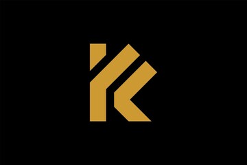 Letter K logo design vector. KF monogram sign symbol.