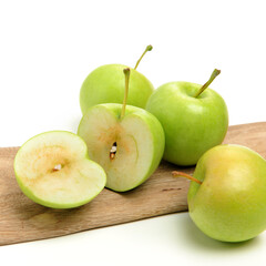 Green apples isolated on white background