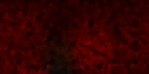Dark green, red vector texture with colorful hexagons.