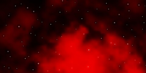 Dark Red vector texture with beautiful stars.