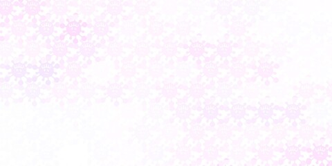 Light Purple vector pattern with coronavirus elements.