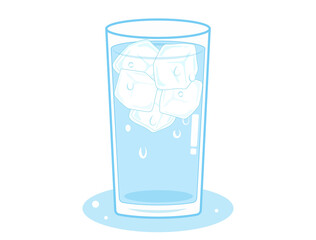 コップに注がれた氷水のイラスト