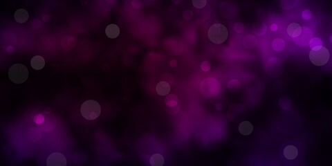 Dark Pink vector texture with circles.