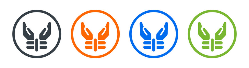 Hands tied icon on circle design. Vector illustration