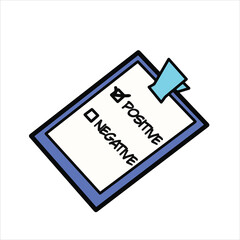 Checklist vector with color, positive covid 19