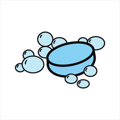 Bar soap with bubble  vector color