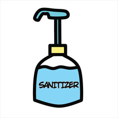 Hand sanitizer bottle isolated white background, used against bacteria or corona virus