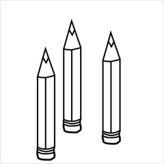 illustration vektor graphic of three pencil