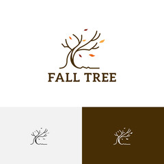 Fallen Leaves Tree Autumn Fall Season Nature Logo