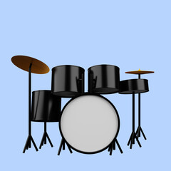 3d illustration of simple object musical instrument drum
