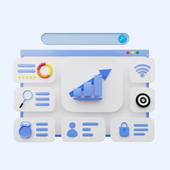 3d illustration of web user interface illustration