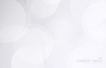Abstract white and grey circle pattern with halftone decorative design. Overlapping for dimension style background. illustration vector