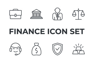 finance set icon, isolated finance set sign icon, vector illustration