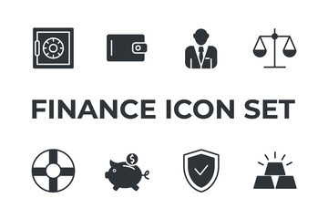 Obraz premium finance set icon, isolated finance set sign icon, vector illustration