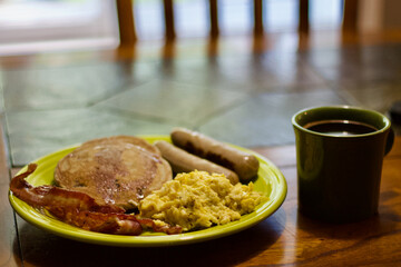 Breakfast and coffee