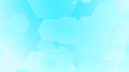 Abstract hexagon geometric white blue pattern technology medical and science background.