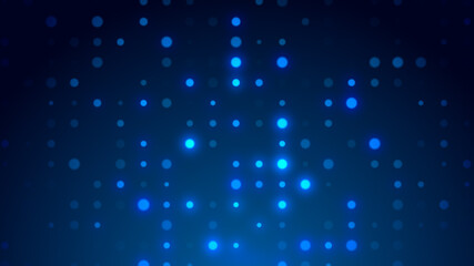 Dot  white blue pattern screen led light gradient texture background. Abstract  technology big data digital background. 3d rendering.