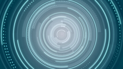 Circle blue neon light technology Hi-tech dark background. Abstract graphic digital future concept design.